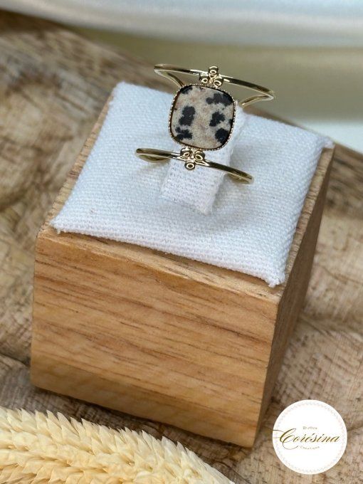 Bague Laura Jaspe dalmatien 