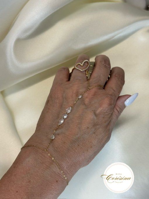 Bague chaine Cristaux 