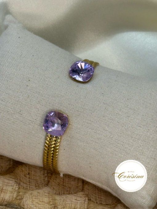 Jonc acier inoxydable et Swarovski 