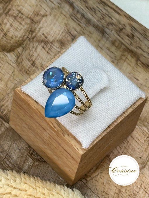 Bague Swarovski-Bleu 