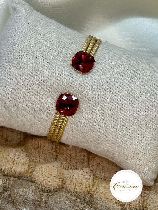 Jonc acier inoxydable et Swarovski 