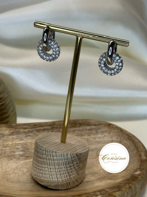 Boucles d'oreilles Aline doré ou argenté 