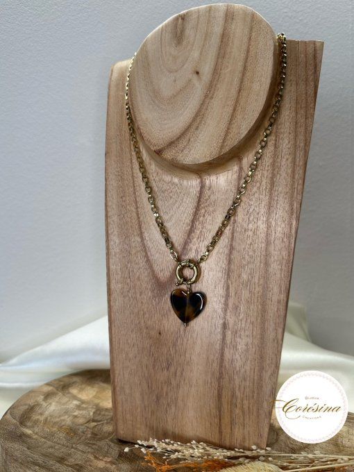 Collier coeur Léopard 