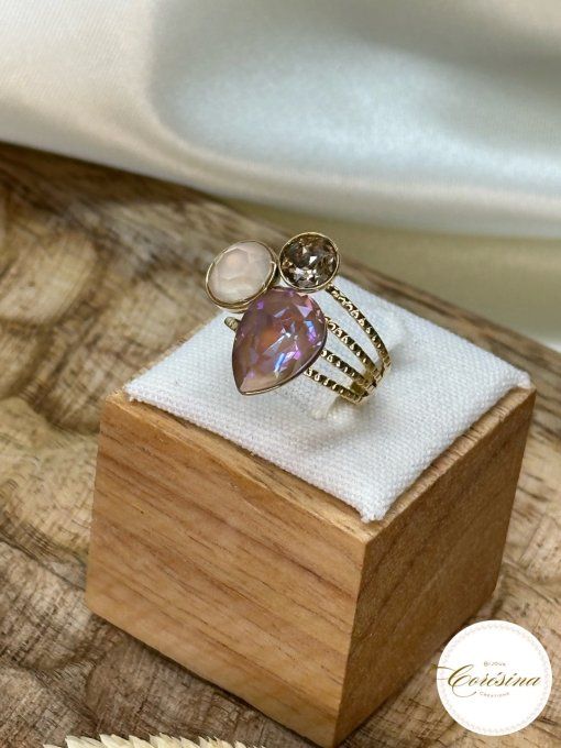 Bague Swarovski -Cappuccino 