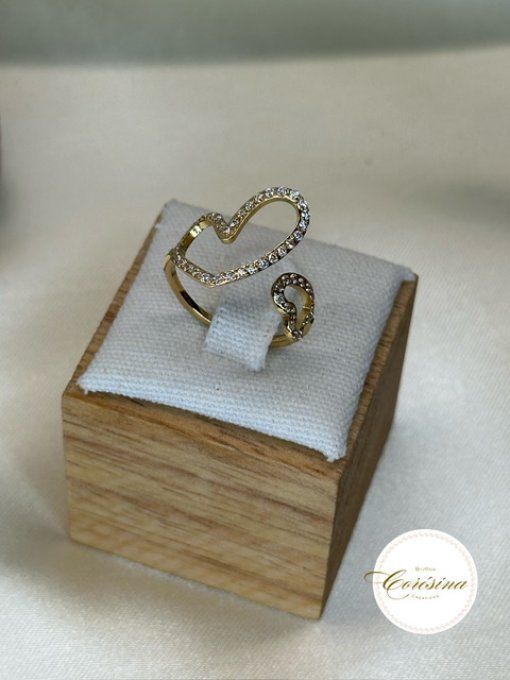 Bague double coeur Doré 