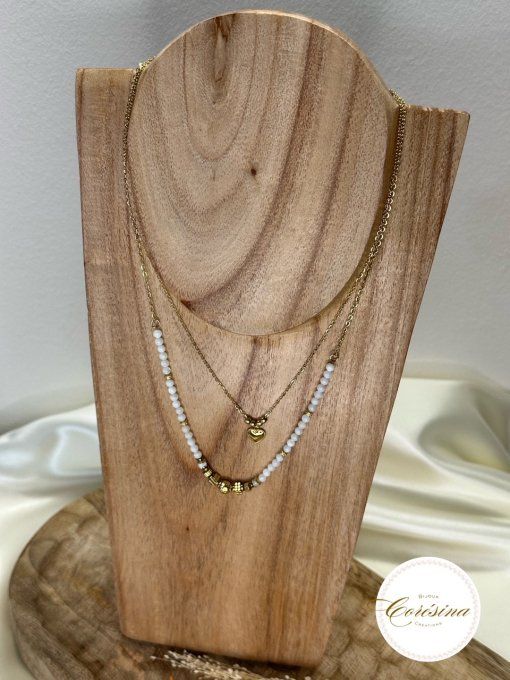 Collier Heart 2 rangs 