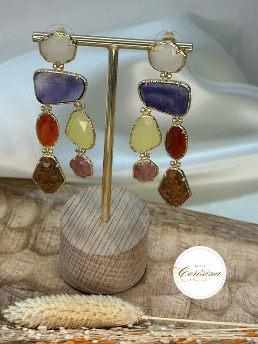 Boucles d'oreilles  chandelier Verra pierres naturelles 