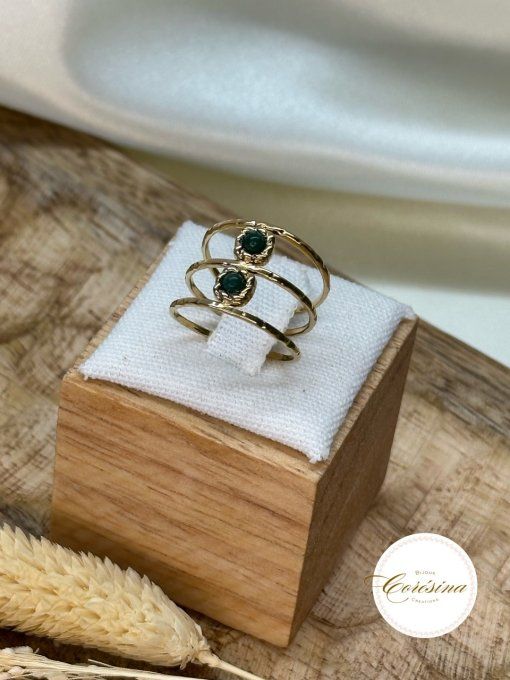 Bague 2 Jaspe vert 