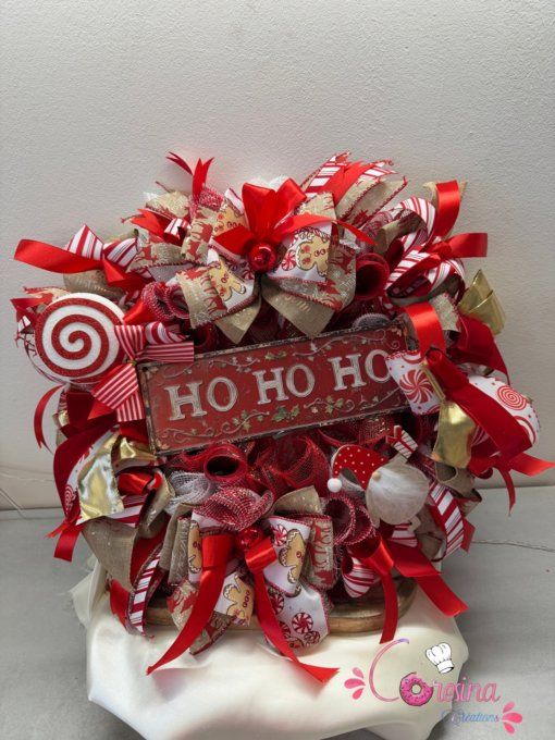 Couronne de Noël HO HO HO 
