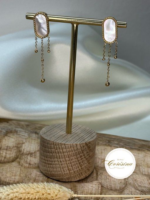 Boucles d'oreilles Camille en nacre  