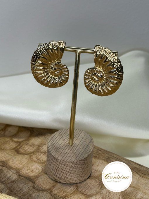 Boucles d'oreilles Escargots doré