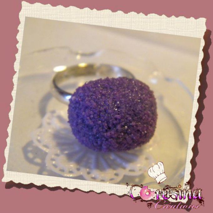 bijoux gourmands:Bague "FRAISE SUCRE" a la violette