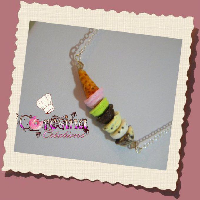 Collier glace gaufre multi parfums