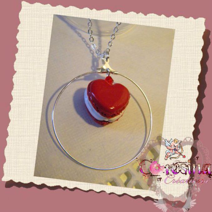 bijoux gourmands:Collier coeur chantilly "Rouge Baiser"