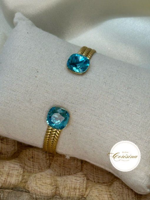 Jonc acier inoxydable et Swarovski 