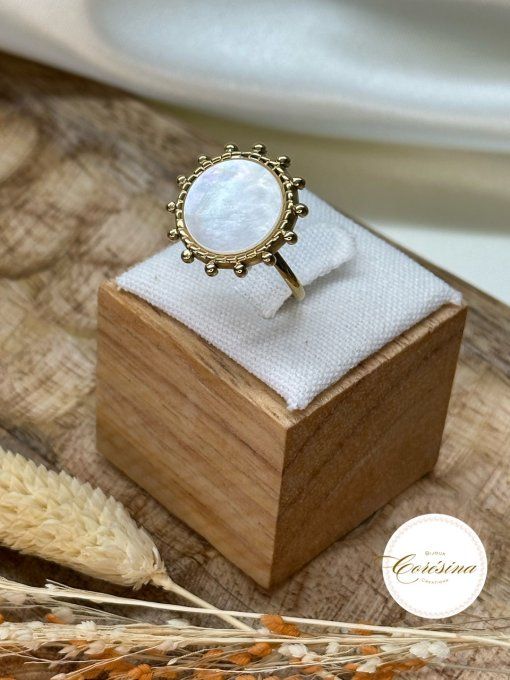 Bague Carle Soleil en Nacre 