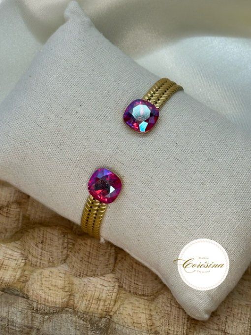 Jonc acier inoxydable et Swarovski 