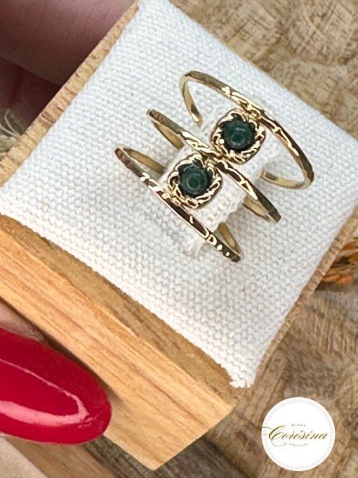 Bague 2 Jaspe vert 
