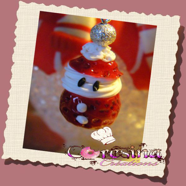 Boucles d'oreilles "fraise Chantilly De Noël "