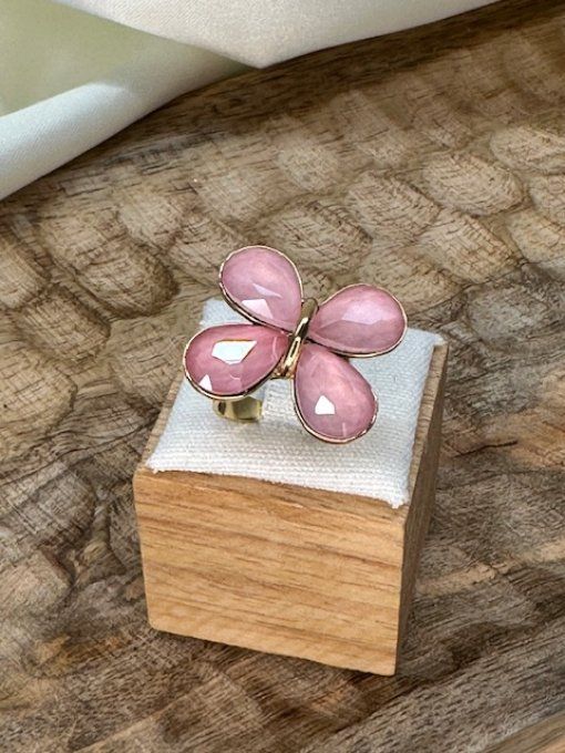 Bague papillon cristaux  au choix 
