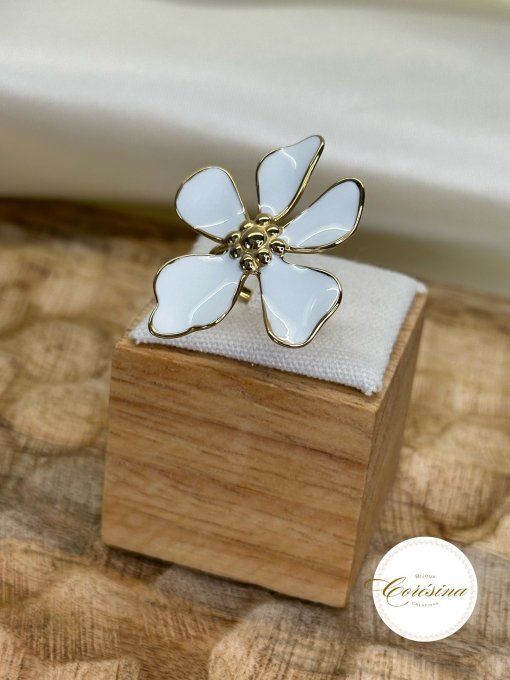 Bague Fleur couleur couleur au choix 