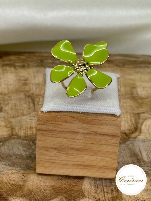Bague Fleur couleur couleur au choix 
