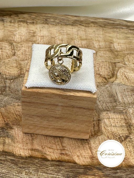 Bague Estella maillons doré 