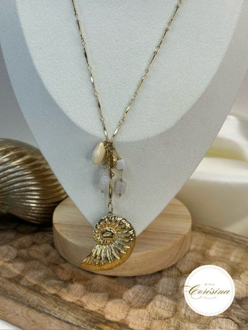 Collier Long Coquillage blanc 
