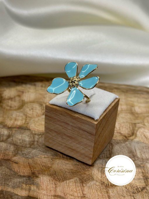 Bague Fleur couleur couleur au choix 