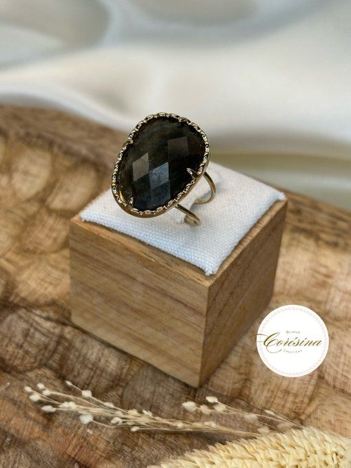 Bague Coco en quartz noir 