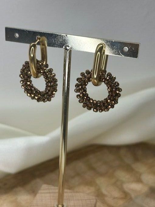 Boucles créoles  Danna chocolat / doré 