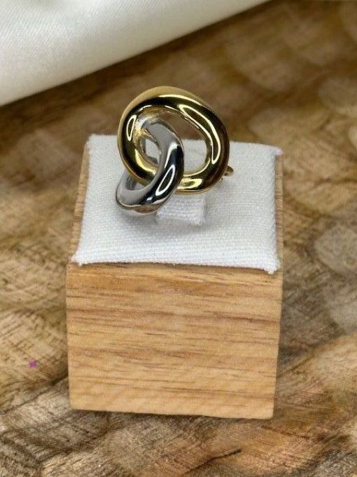 Bague ring doré & argenté