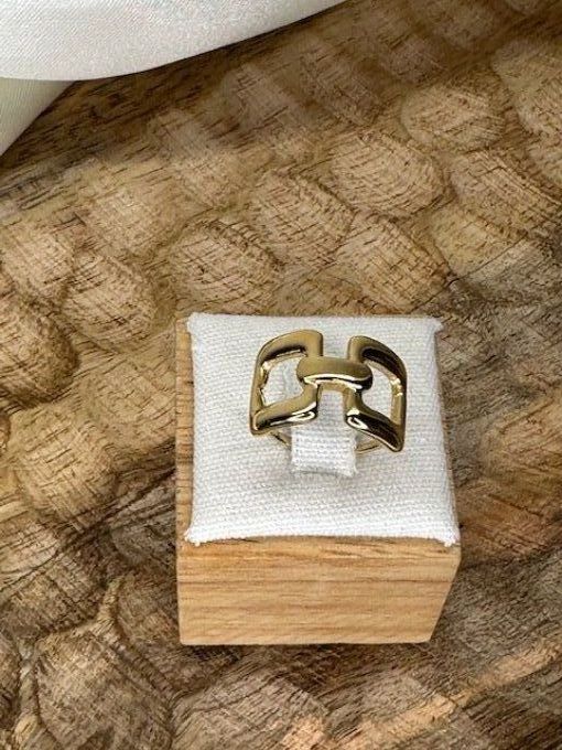 Bague maille carrée doré