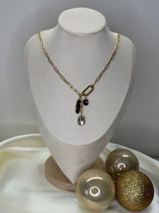 Collier Swarovski silver  / violet 