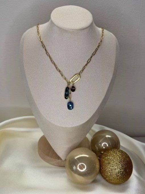 Collier Swarovski bleu / violet 